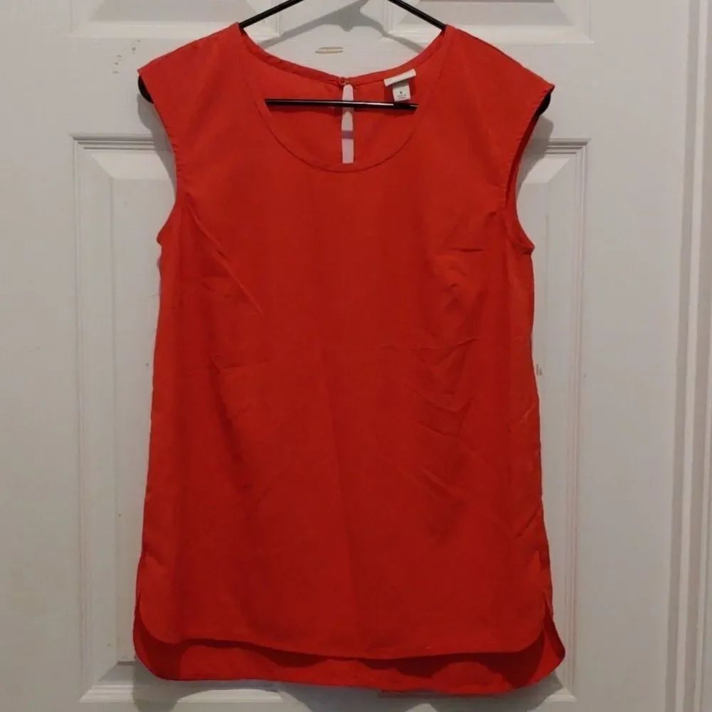 Merona solid color burnt orange  sleeveless blouse Sz S